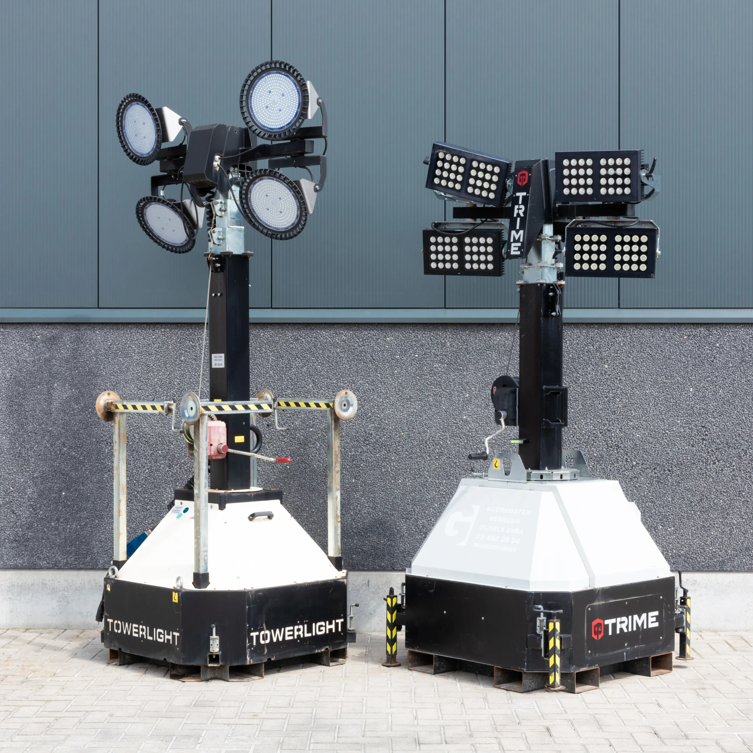 Lichtmasten zonder generator (op netstroom)